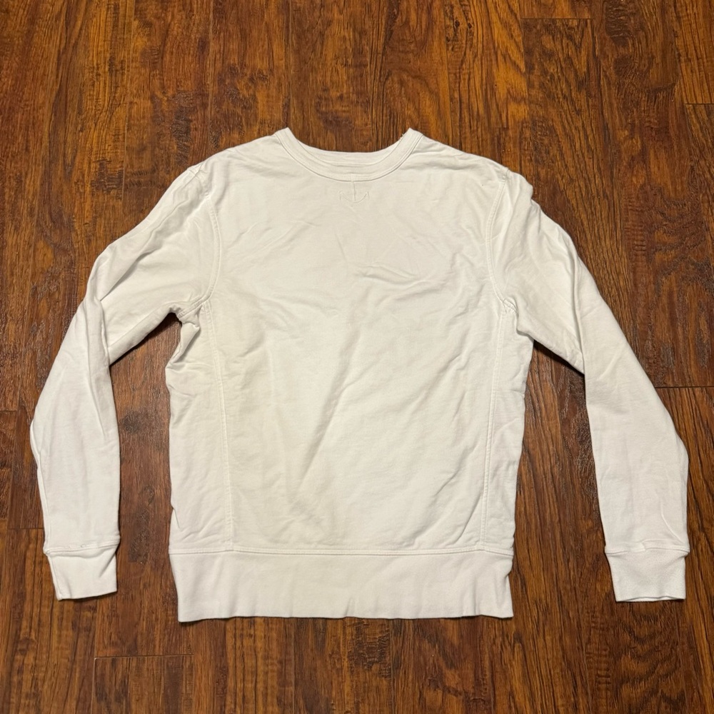KJP Kiel James Patrick Anchor Collar Sweatshirt Made in USA S White